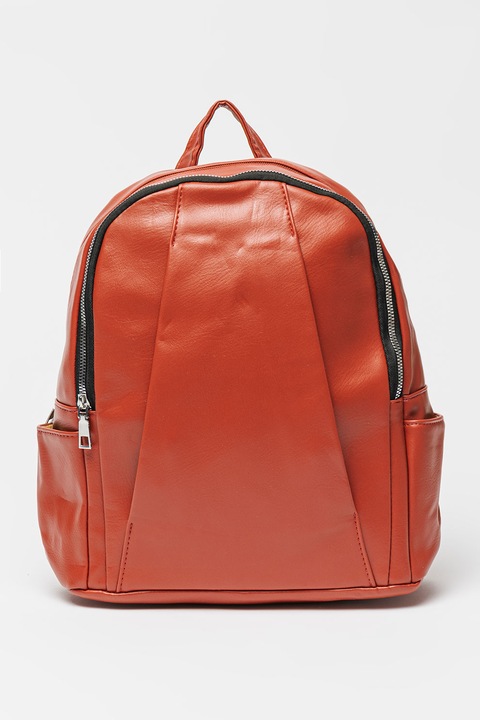 Francesca Rossi, Rucsac din piele ecologica cu buzunare exterioare, Rosu
