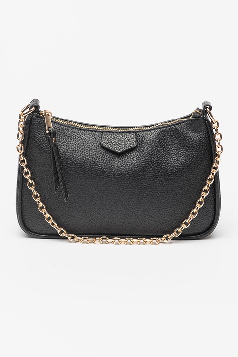Francesca Rossi, Geanta de piele ecologica cu bareta din lant pentru umar, Negru