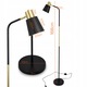 Lampa de podea LED, Lampa de citit, Comutator cu picior E27, reglabil, lumina difuza, aspect modern, baza stabila, inaltime 168cm, culoare neagra, 40W, cablu 170cm