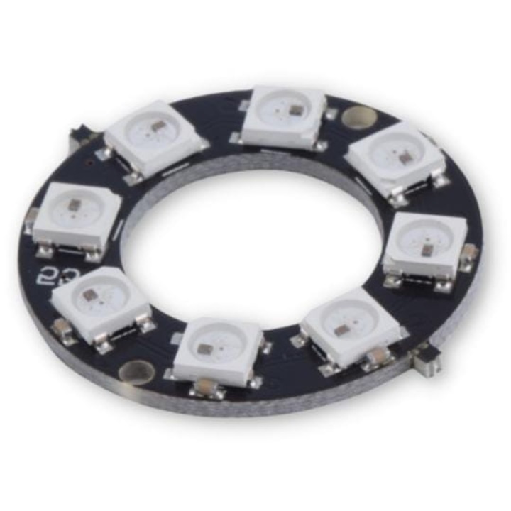 Modul LED, RING8, 8 LED-uri RGB (WS2812), tensiune de alimentare 5V, 32 mm, negru