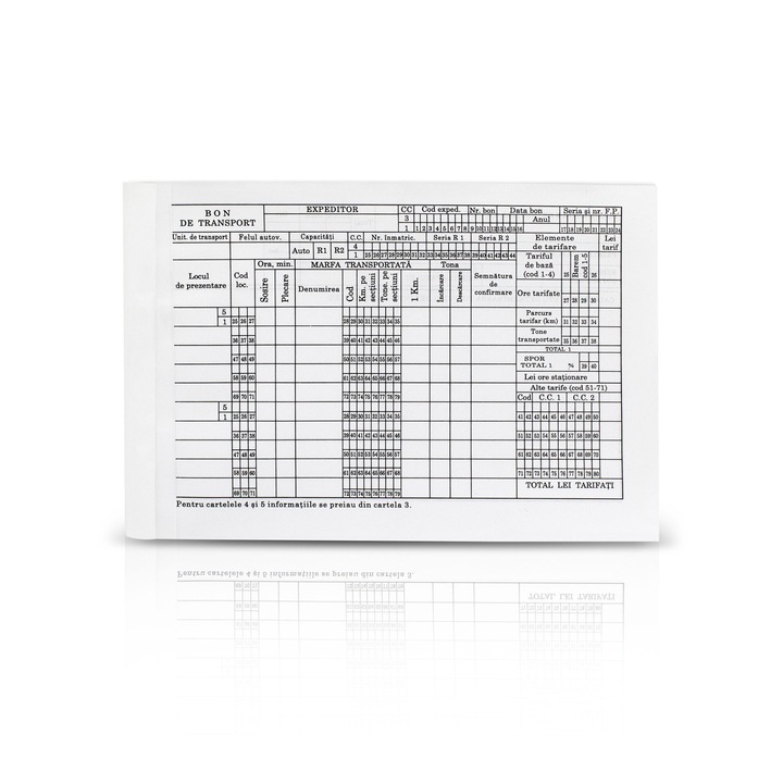 Bon de transport, A5, 100 file, hartie 70 g, coperta hartie, landscape