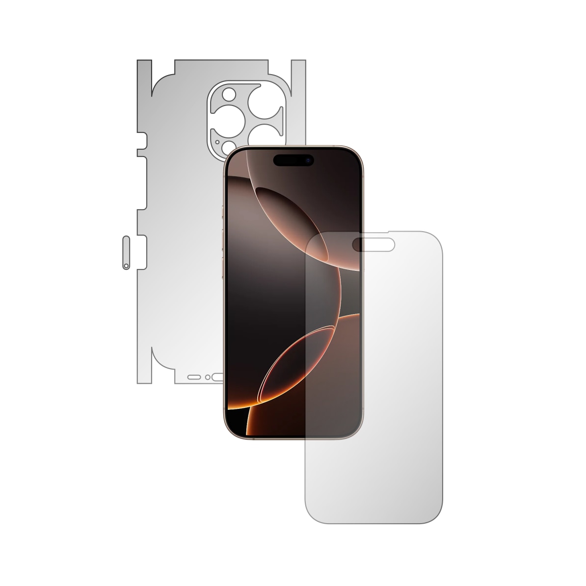 Folie de Protectie Full-Body Folie24, pentru Apple iPhone 16 Pro, 1 Set Ultra-Clear cu Acoperire 360, Ecran + Spate si Laterale, Adezive, Flexibile cu Auto Regenerare