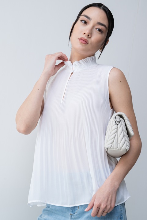 Liu Jo, Bluza transparenta cu croiala lejera, Alb, M