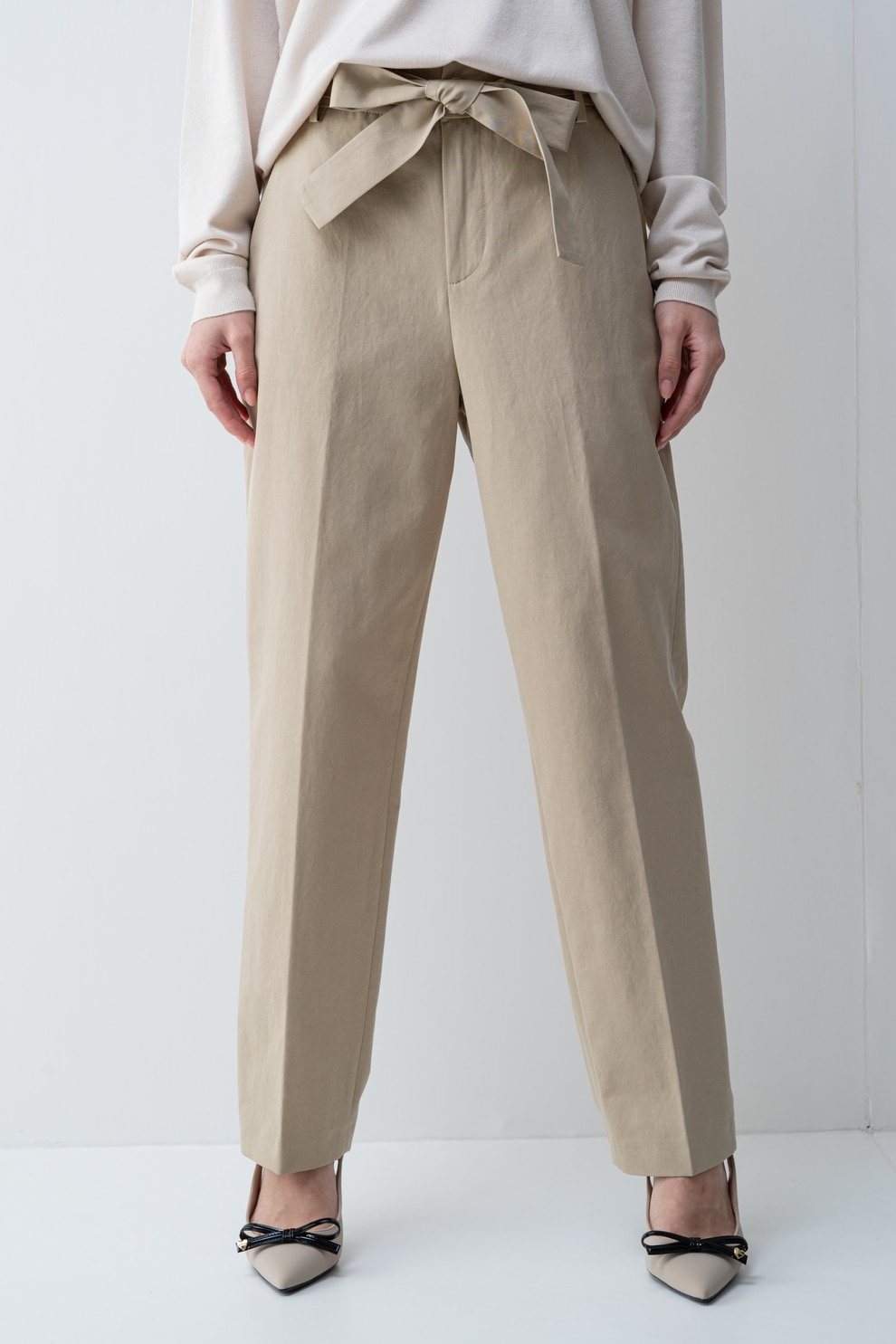 Liu Jo, Pantaloni mom-fit din amestec de lyocell, Camel, 40