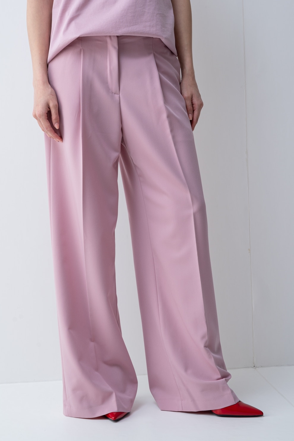 Liu Jo, Pantaloni cu croiala ampla, Roz deschis, 40