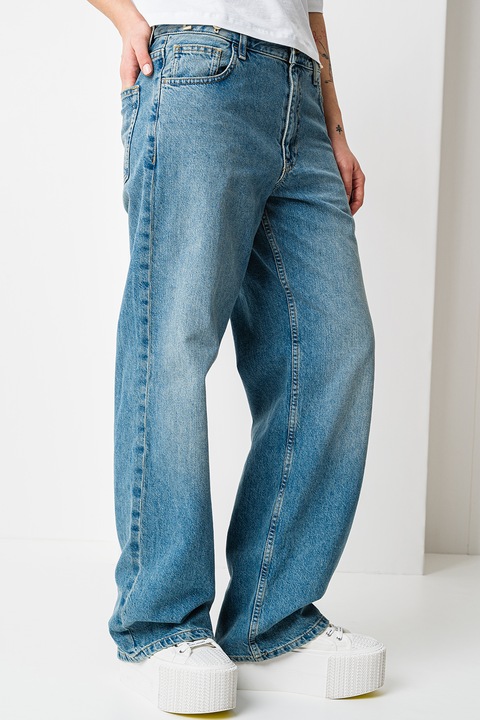 Liu Jo, Blugi baggy cu aspect decolorat, Albastru deschis