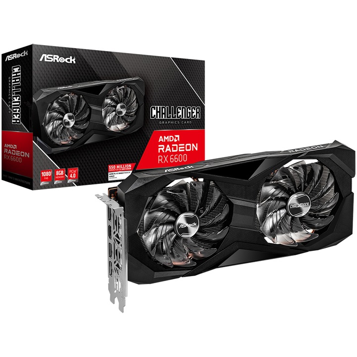 Видео карта AsRock Radeon RX 6600 Challenger D, 8GB GDDR6, 128-bit
