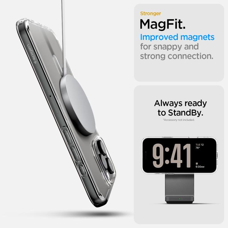 Husa telefon Spigen Ultra Hybrid T MagSafe, TPU/PC, alb, pentru iPhone 16 Pro Max