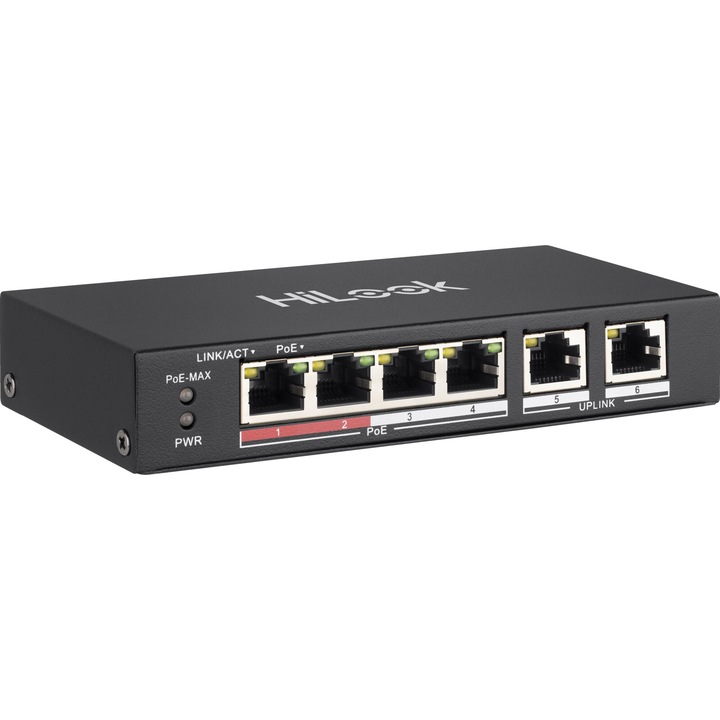 Switch PoE Hilook SW-06-POE 6-porturi, management