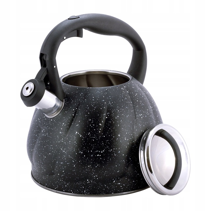 Чайник Kamille, Неръждаема стомана, 3.0L, Черен