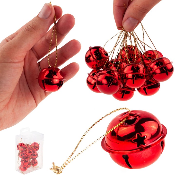 12 db vörös fémharang készlet, ZakupyTV, játék hangszerek