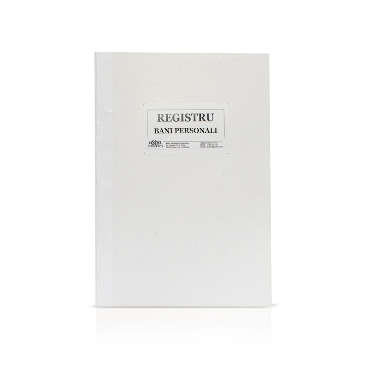 Registru bani personali, A4, 100 file, hartie 70 g, coperta carton, portrait