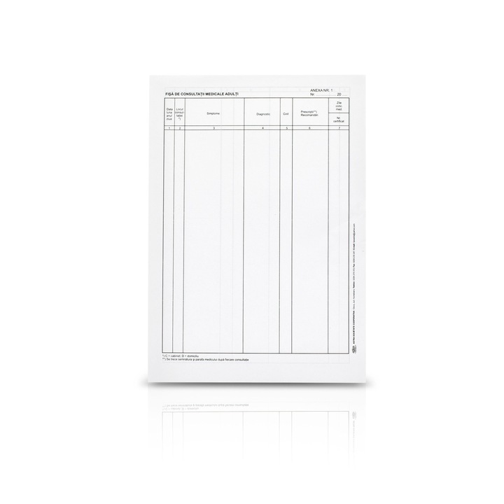 Anexa fisa consultatii adulti, A4, volante, hartie 70 g, portrait