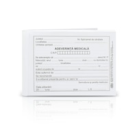 Adeverinta medicala, A6, 100 file, hartie 70 g, coperta hartie, landscape