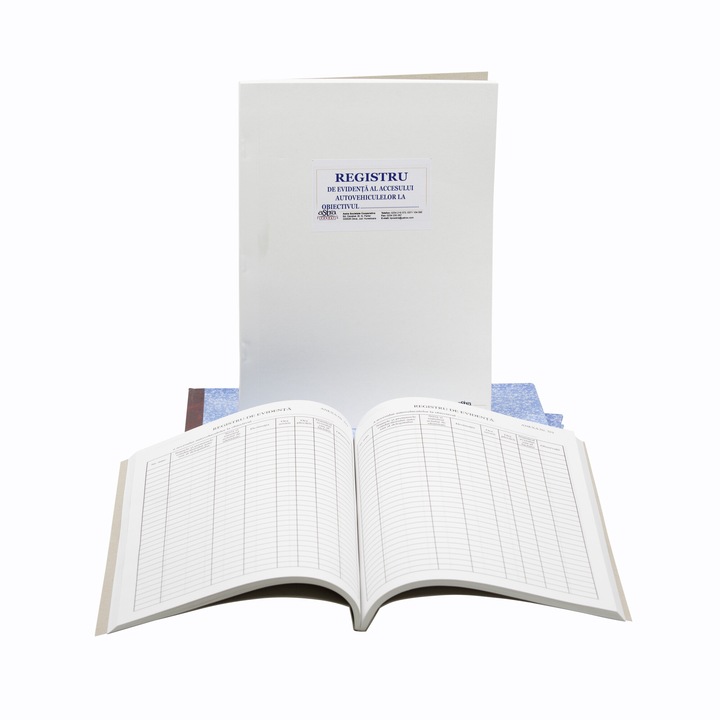 Registru acces auto la obiectiv, A4, 100 file, hartie 70 g, coperta carton, portrait