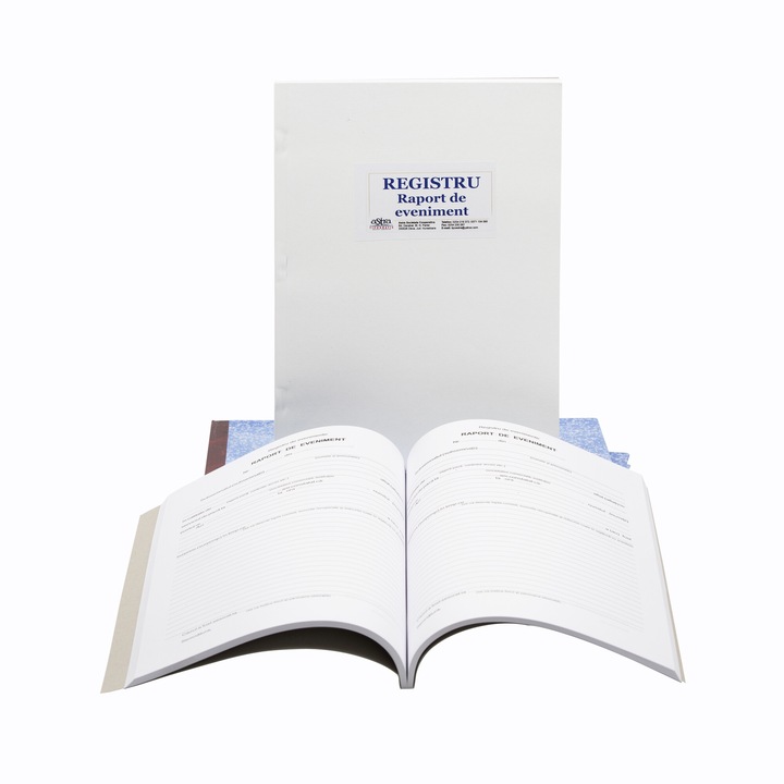 Registru de evenimente, A4, 100 file, hartie 70 g, coperta carton, portrait