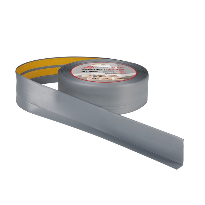 Самозалепваща финишна лента ProfiPVC, 50x20mm, сива металик, 25m