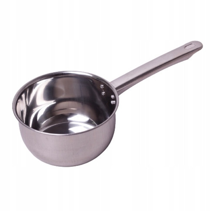 Cratita Inox Kamille KM-4303, 1.5L 16 cm, Oala Bucatarie Profesionala pentru Gaz, Otel inoxidabil, Rezistenta, Fara capac, Gatire uniforma, Usor de curatat