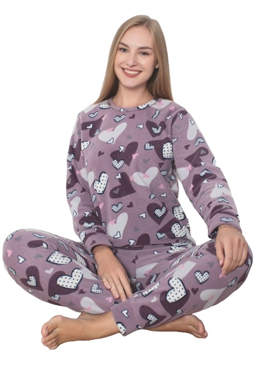 Pijama Dama Polar UraMag, Premium, Groasa si Calduroasa, Mov