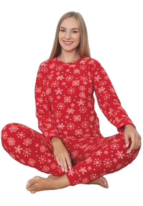 Pijama Dama Polar UraMag, Premium, Groasa si Calduroasa, Rosu