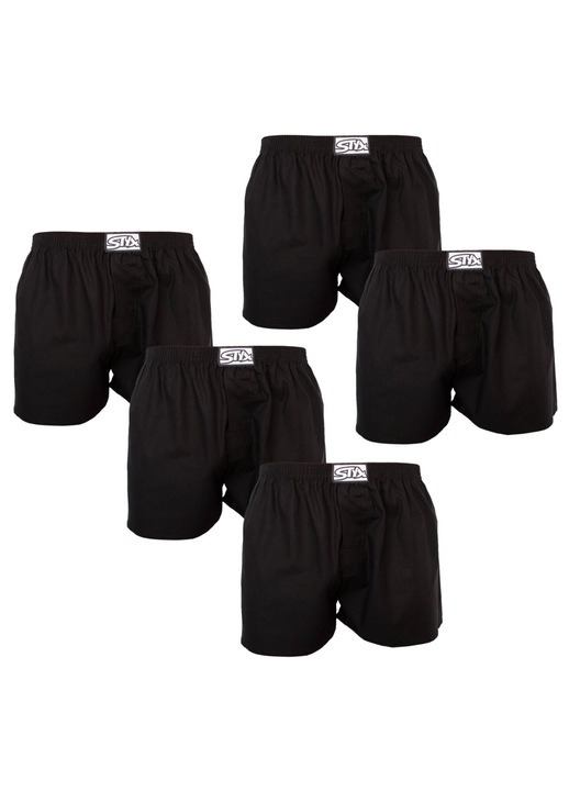 Set 5 pantaloni scurti barbati Styx, bumbac, negru, croiala lejera, confortabili