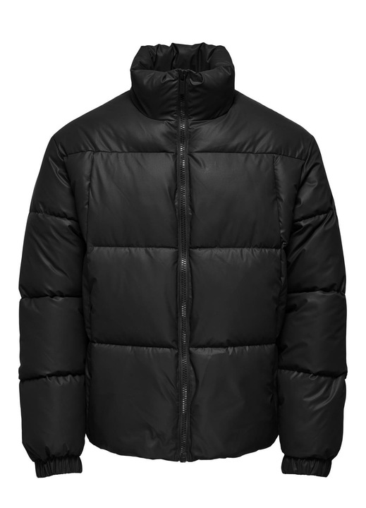 Jacheta matlasata Only & Sons, guler inalt, maneci lungi, Negru stins, L