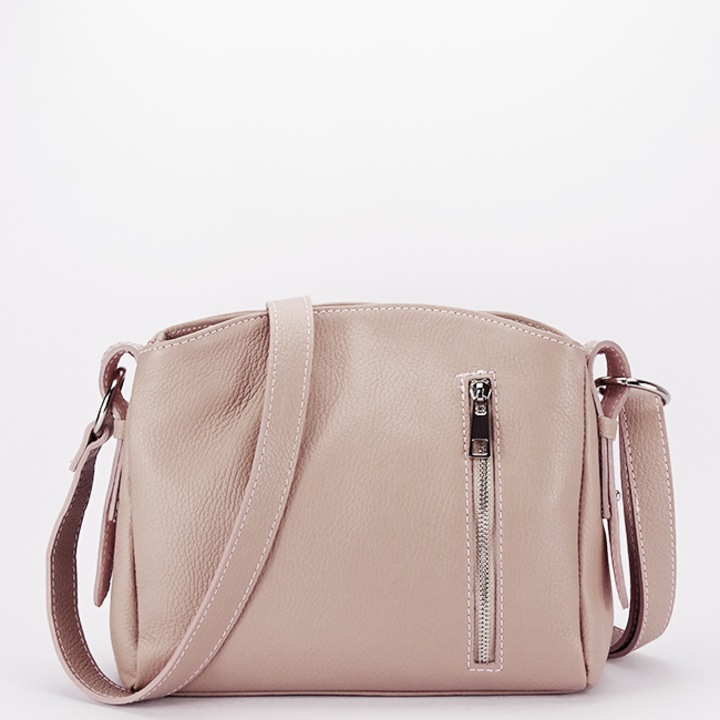 Világos rózsaszín természetes bőr táska 8923 123 Pink