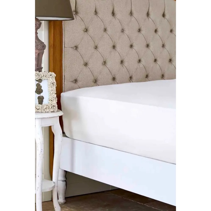Egyágyas lepedő, Nautica Home, 100% kiváló minőségű tiszta pamut, fehér szín, 180x240 méret