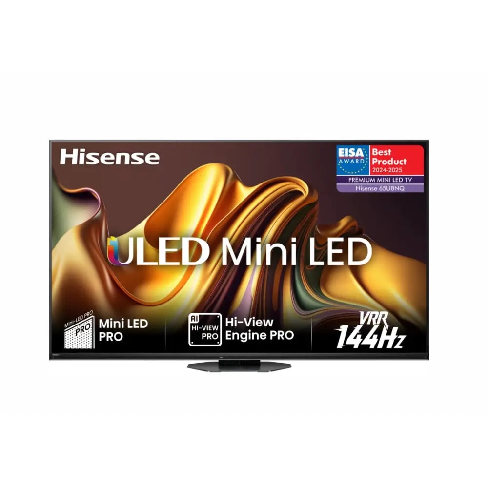 Televizor, Hisense, 65" U8NQ, 4K Ultra HD 3840x2160, ULED Pro, FALD, Quantum Dot, 144Hz, IPS, HDR 10+, HLG, Dolby Vision IQ, Dolby Atmos, Smart TV