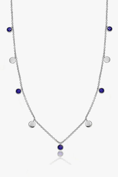 INDIRA, Colier din argint veritbail 925 decorat cu Lapis Lazuli Noora, Argintiu, Bleumarin