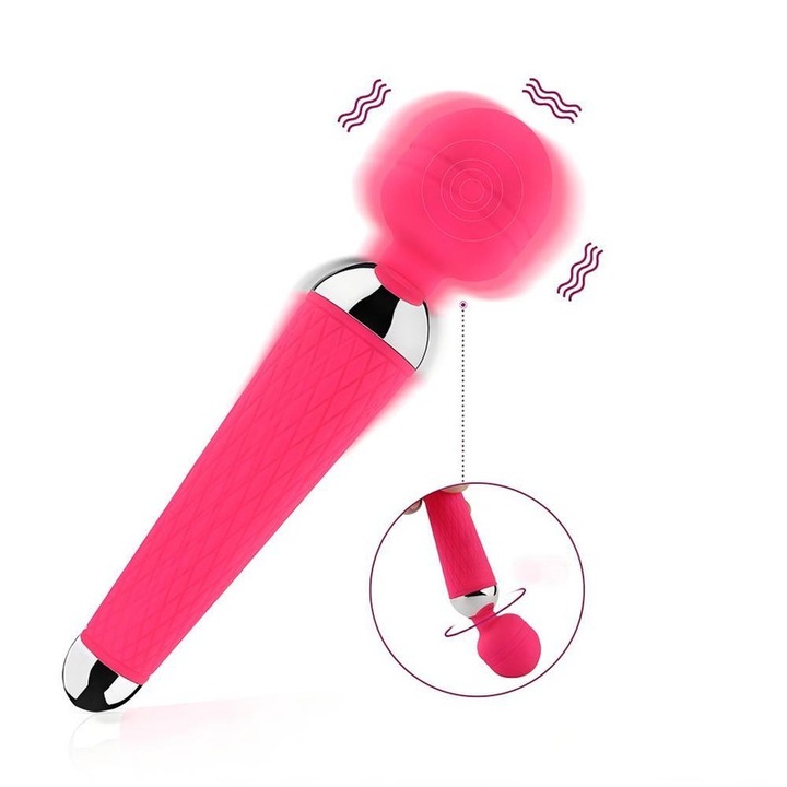 Vibrátor pálca, 10 rezgésmód, vízálló, könnyen tisztítható, 20x4cm