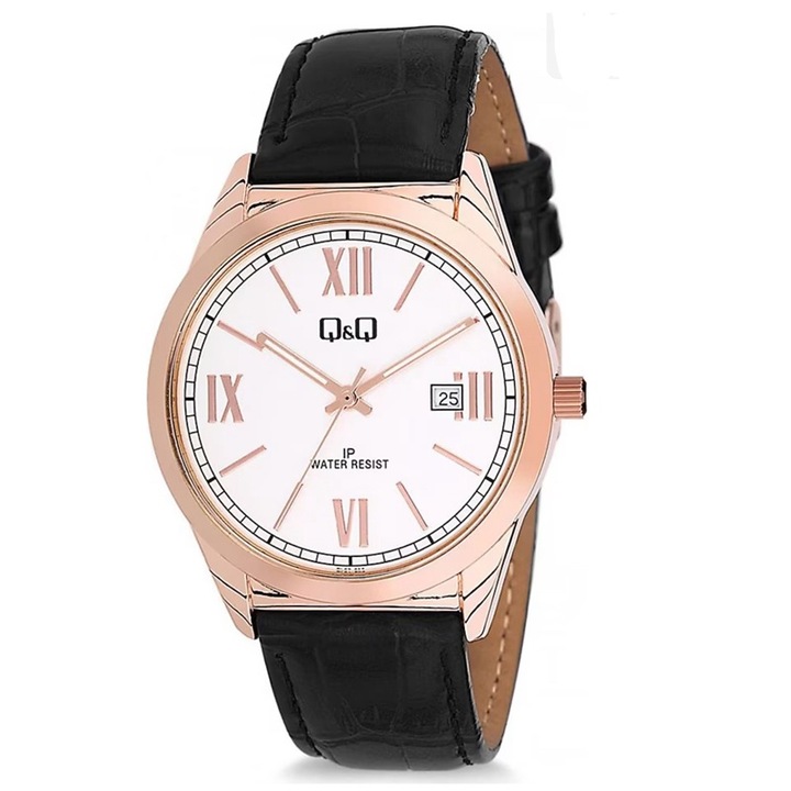 Ceas analogic barbatesc Q&Q BL67-803Y, curea din piele