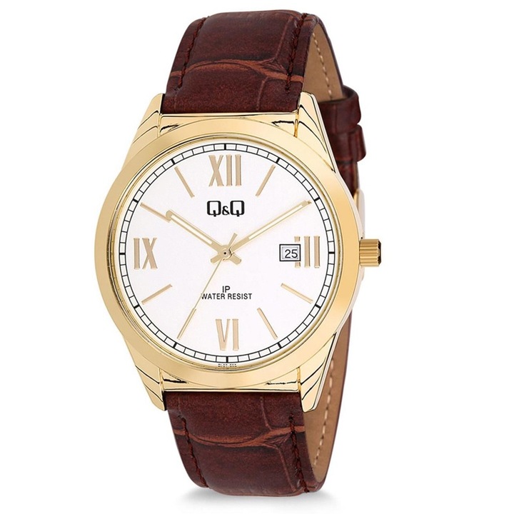 Ceas analogic barbatesc Q&Q BL67-802Y, curea din piele