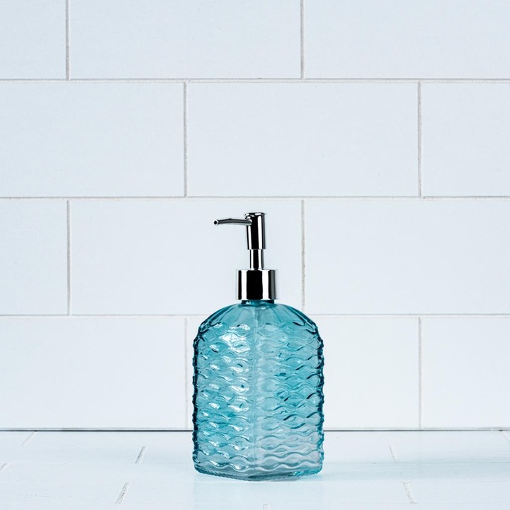 Folyékony szappan adagoló csempe üveg 3"x8" (8x20) cm - Zöld víz