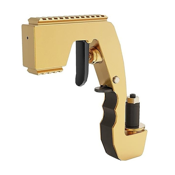 Pistol pulverizator de bere si sampanie, PacBule, abs, Auriu si Negru, Inovator si functional, Simplu de transportat si de pastrat, Ideal pentru petreceri, intalniri, evenimente