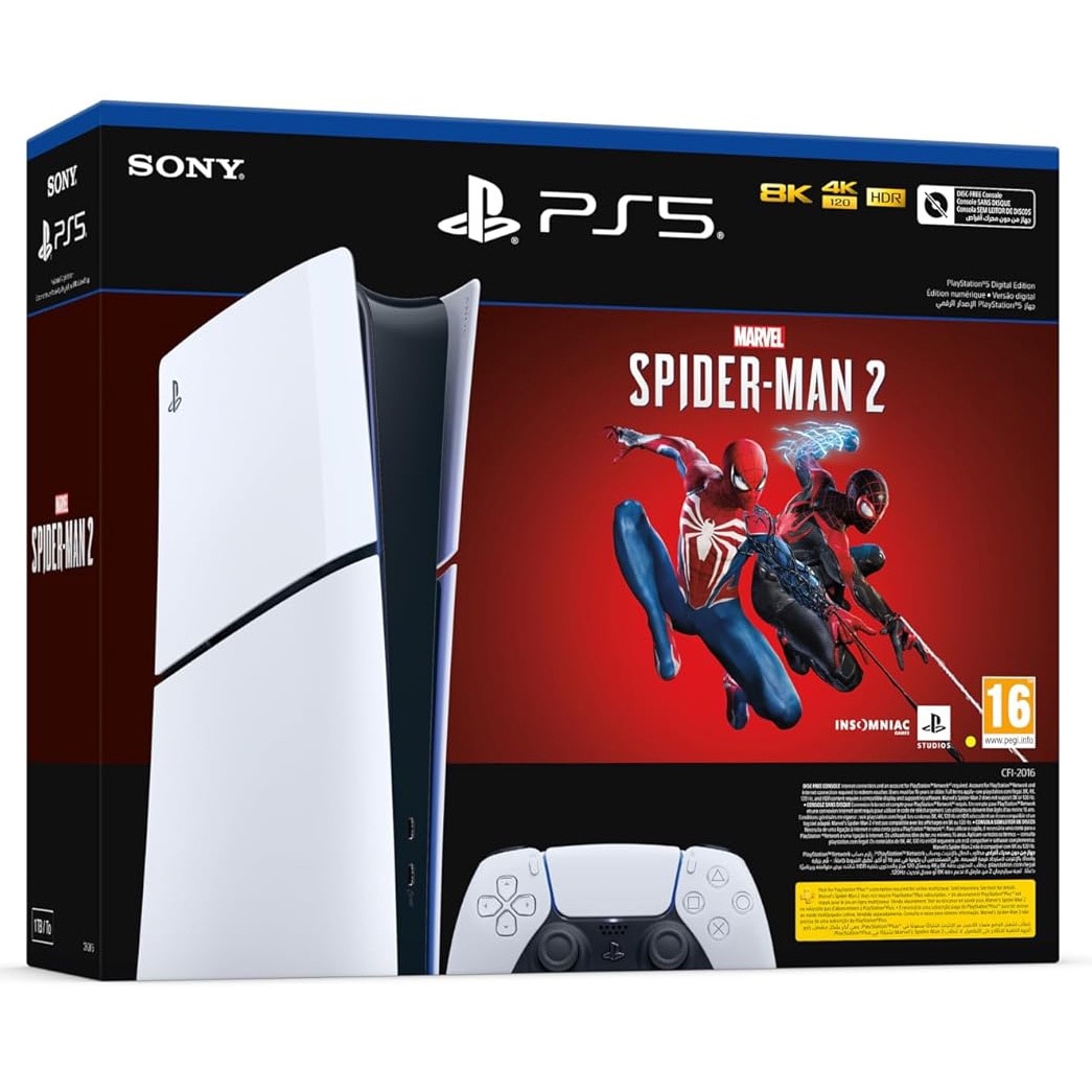 Consola PlayStation 5 Digital Edition, 1TB SSD + Joc Marvel Spider  
