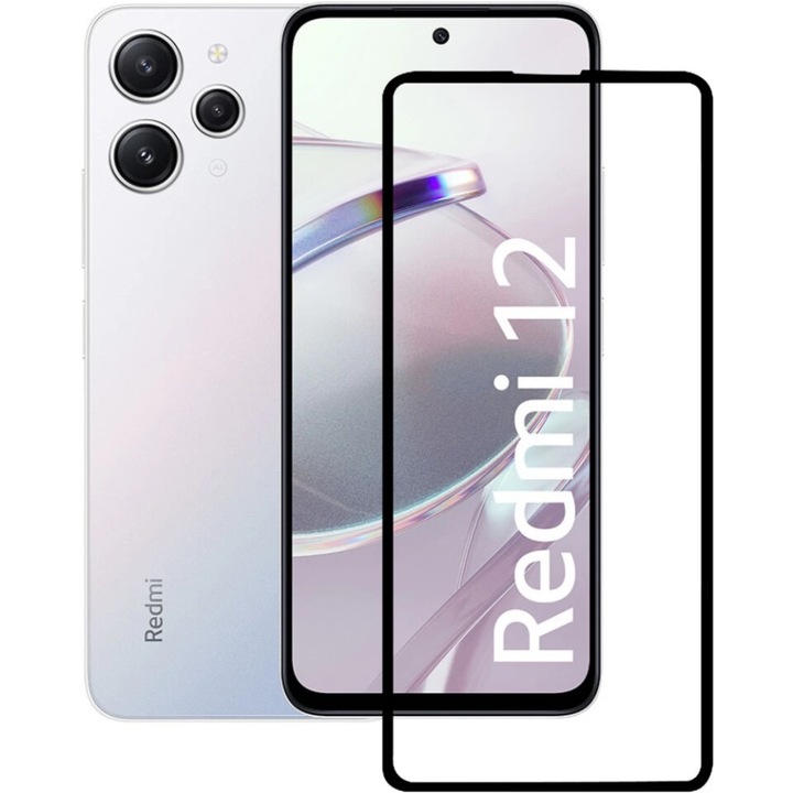 Folie pentru Xiaomi Redmi 12 4G / 12 5G, Sticla Securizata, Ultra HD, Protectie 9H, Montare Simpla, SKYDDAR 111D - Transparent