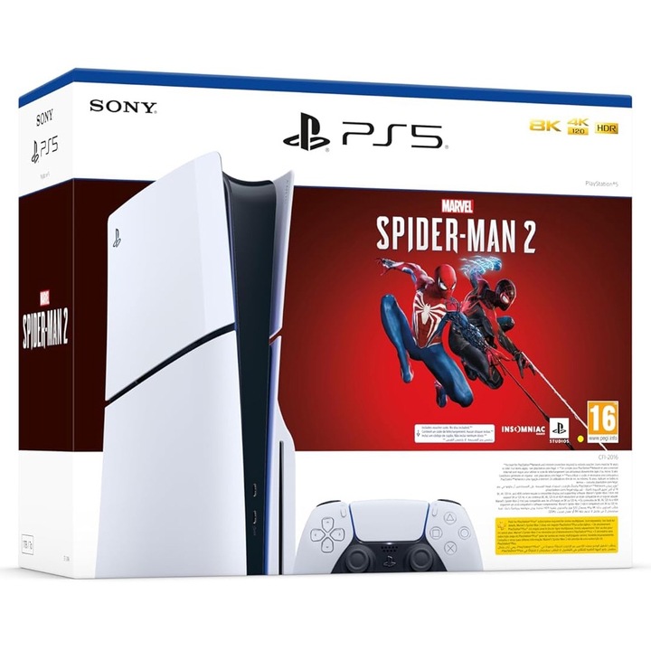 Конзола PlayStation 5, 1TB SSD + игра Marvel Spider-Man 2 (диск)