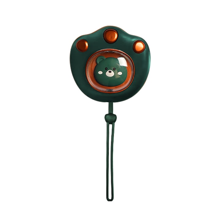 Mini USB kézmelegítő, Mancsos macska kézmelegítő, hordozható és imádnivaló, téli ajándék irodába és otthonra, újrafelhasználható, télre és utazáshoz, zöld, 8×8×5 cm