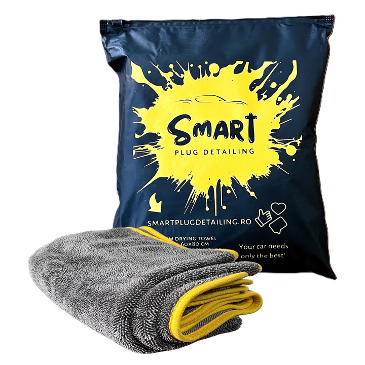 Prosop uscare auto XL, Ultra absorbant, Spotless, Microfibra Twisted Loop, 80x60 cm, 750 GSM