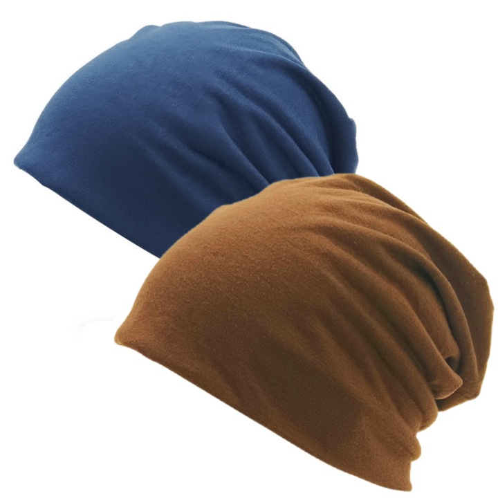 Set 2 Caciula Jersey, Unisex,, Vanaxalife®, Maro/ Bleumarin