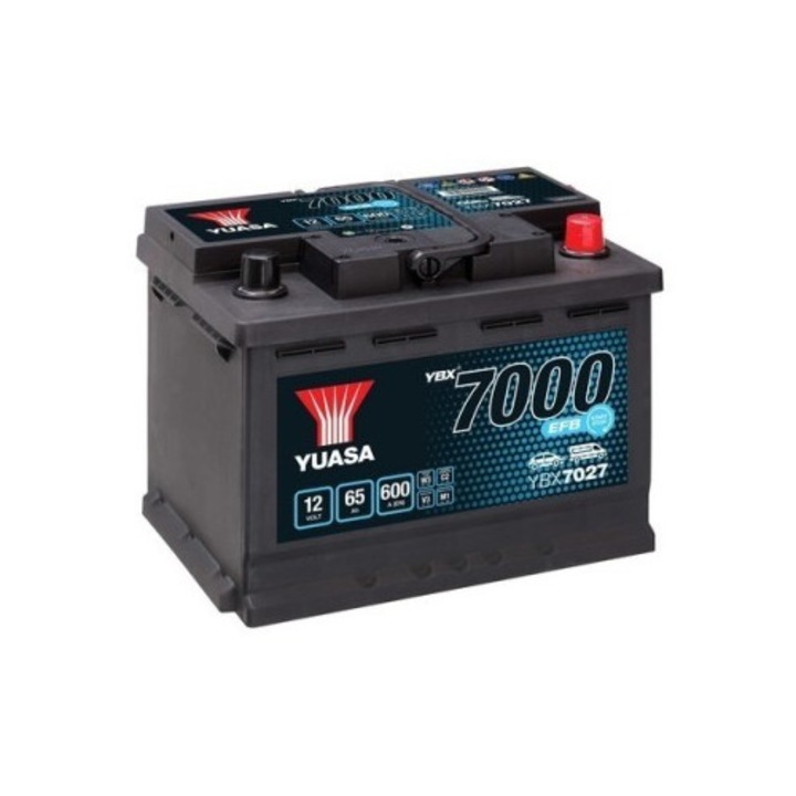 Автомобилен акумулатор, Yuasa 7000 EFB 65Ah 600A със старт-стоп, 243x175x190mm