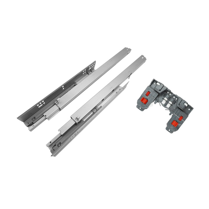 Glisiera tip Tandem sub sertar, ghidaj cu rebound amortizat, extensie completa,450 mm