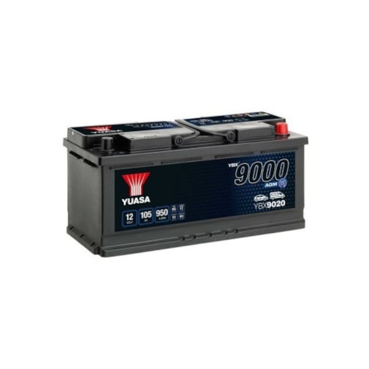 Акумулатор Yuasa 9000 AGM 105Ah 950A със Start-Stop, 393x175x190mm