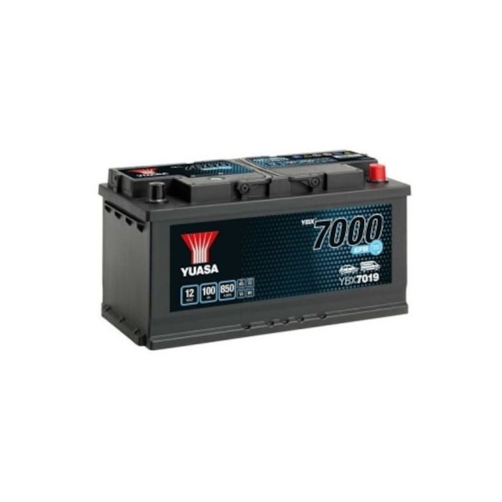 Автомобилен акумулатор, Yuasa 7000 EFB 100Ah 850A със Strat-Stop, 353x175x190mm