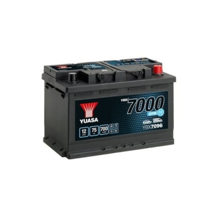 Акумулатор Yuasa 7000 EFB 75Ah 700A със Старт-Стоп, 278x175x190mm