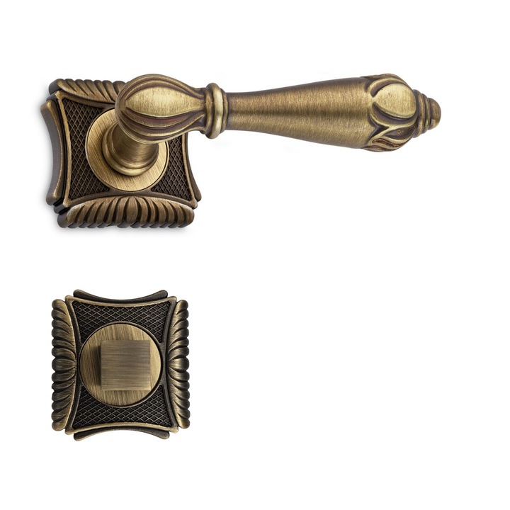 Maner usa model Incanto rozeta wc patrata bronz antic