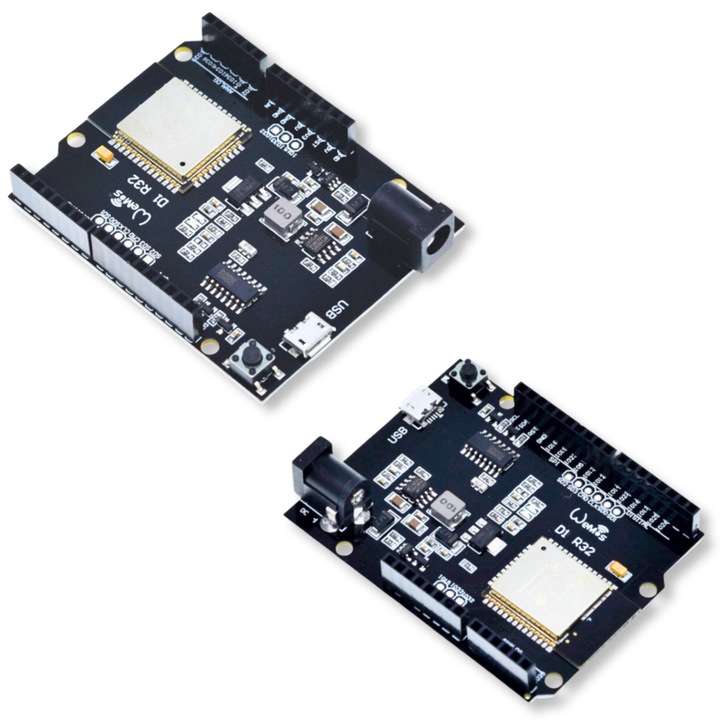Modul, WeMos, D1 Uno R32, WiFi + Bluetooth BLE + microcontroler Dual Core Xtensa, 68 mm x 53 mm x 12 mm