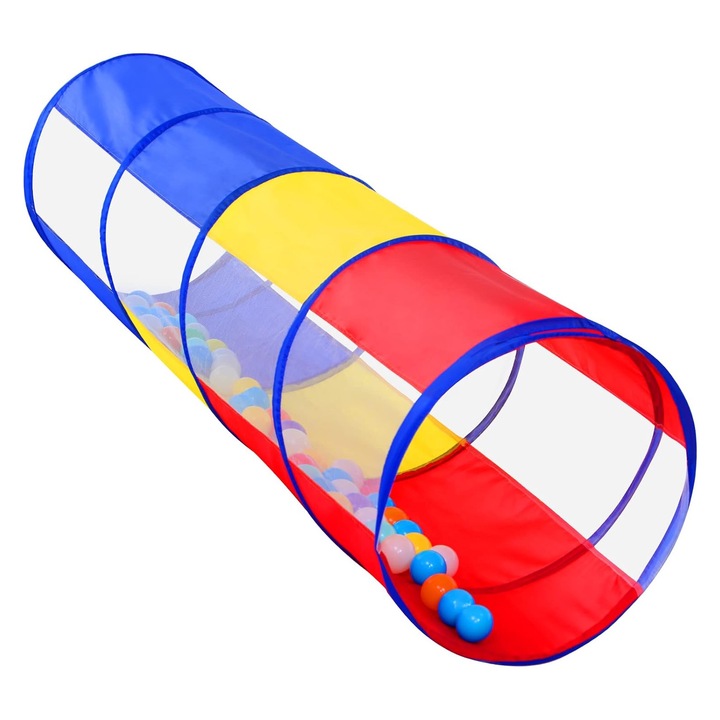 Детски тунел за игра, SINBINTA, Сгъваем, Вентилиран, дишащ и безопасен, Образователна забавна, мрежеста структура, Лесен за инсталиране, Многофункционален, Вътрешен или външен, Полиестер, 180x46 см, Многоцветен