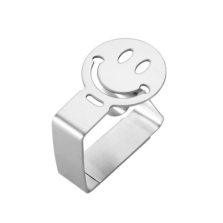 Комплект щипки за маса от неръждаема стомана с графика на усмивки, висока еластичност, 60x50x1,8 mm